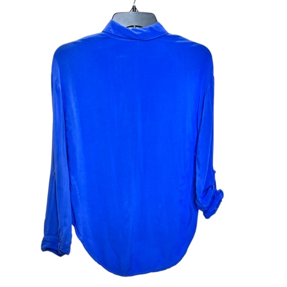 Splendid Long Roll Up Sleeve Button Up Knit Blouse - Picture 2 of 10